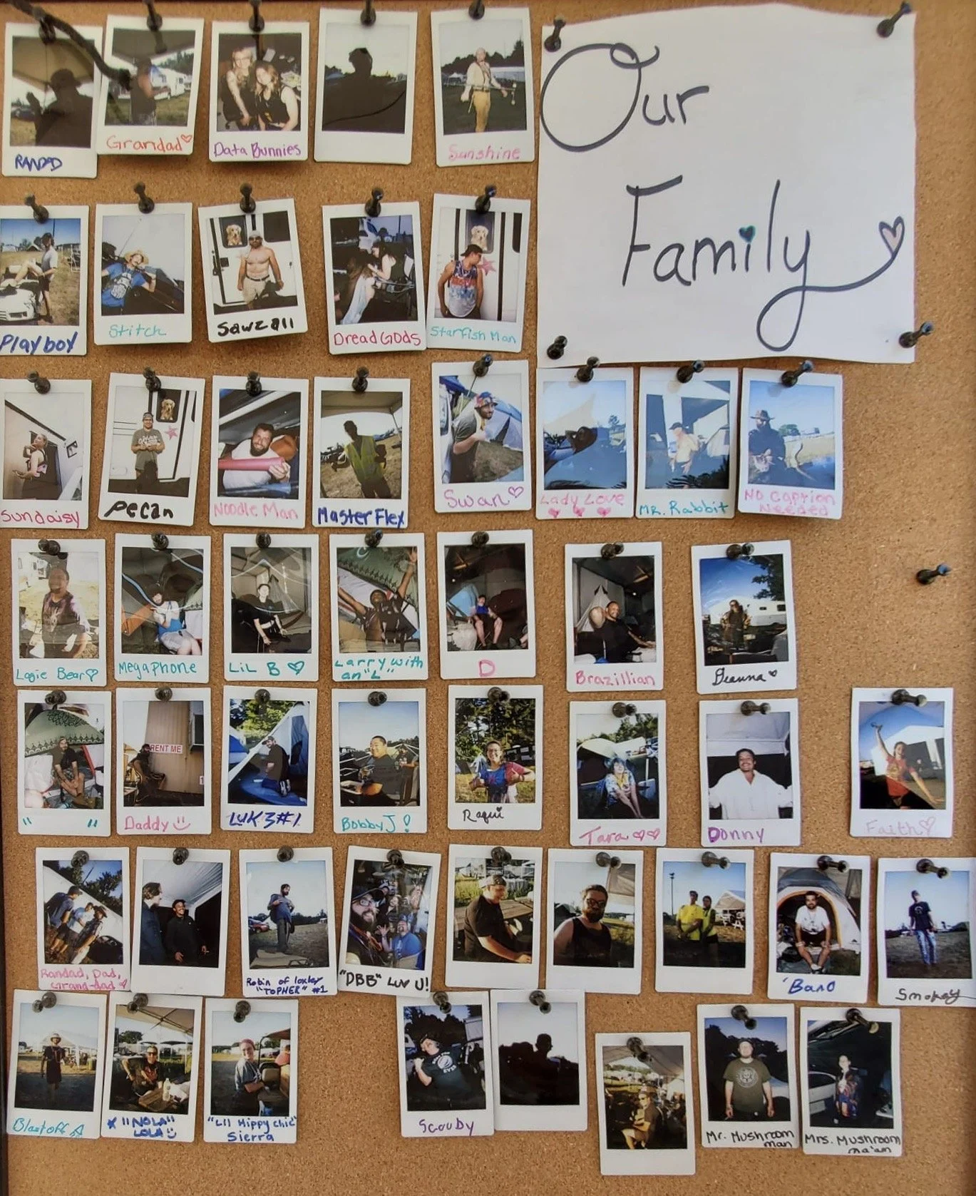 RISE Event Labor crew family polaroid collage
