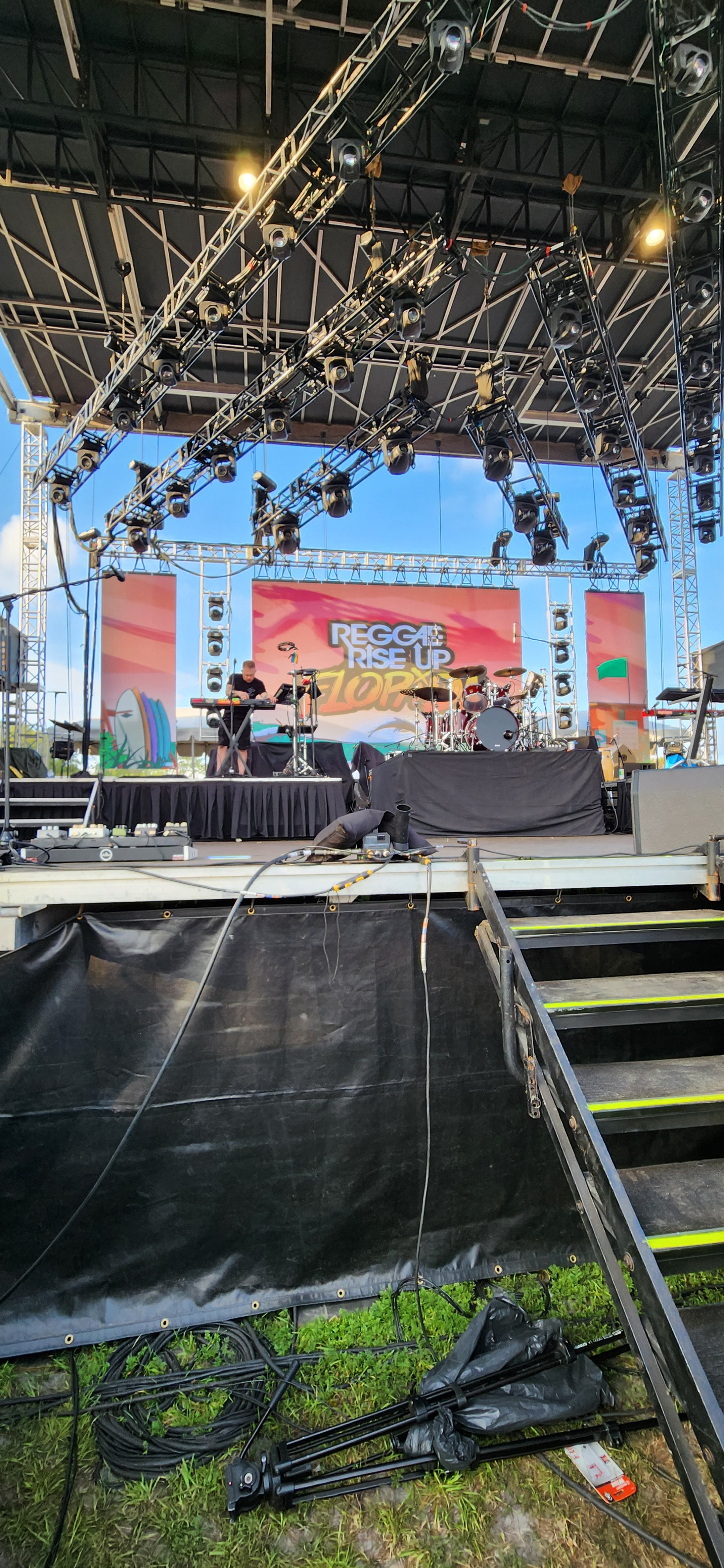 Festival stage and crowd