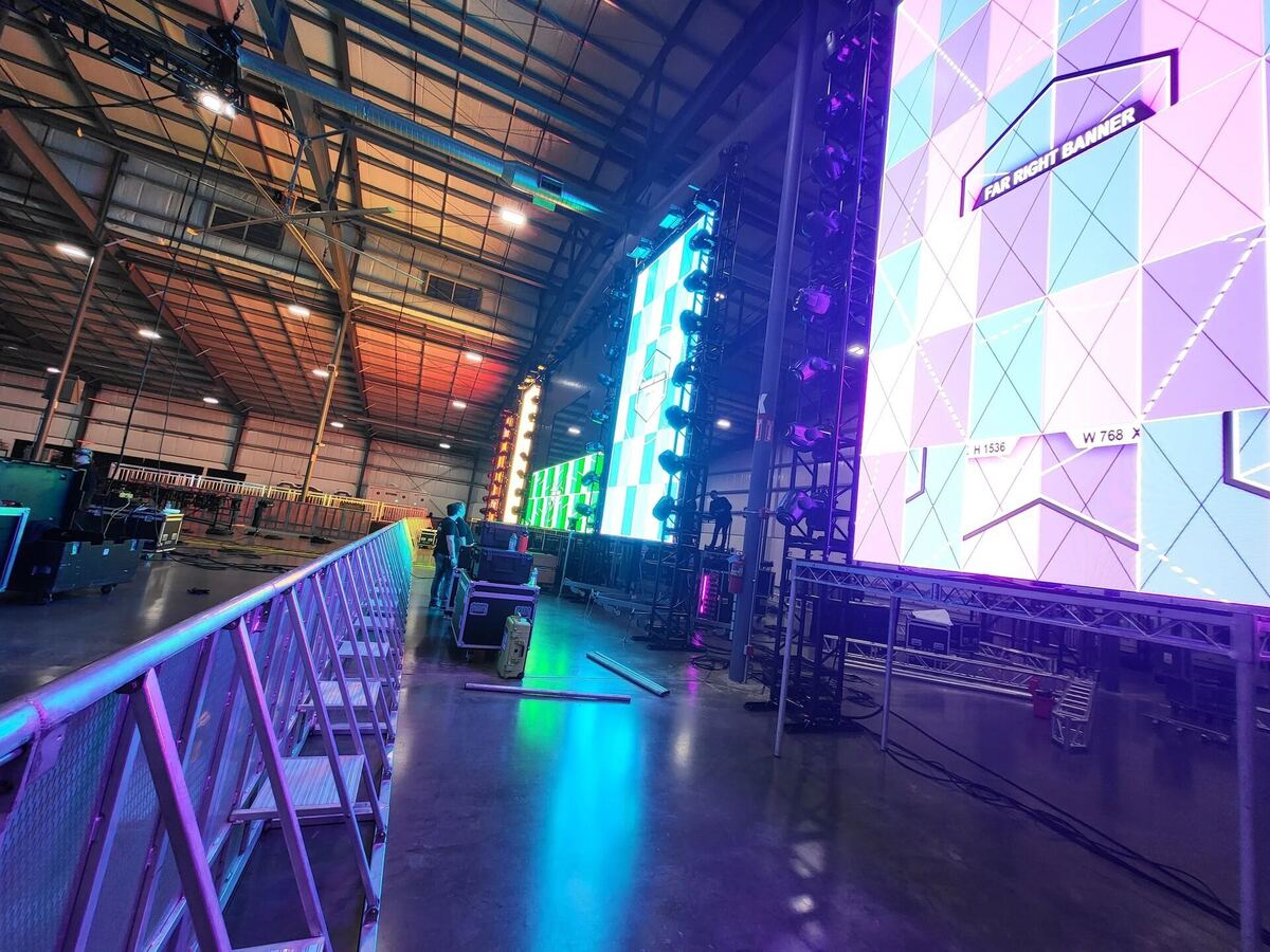 Colorful LED video wall staging