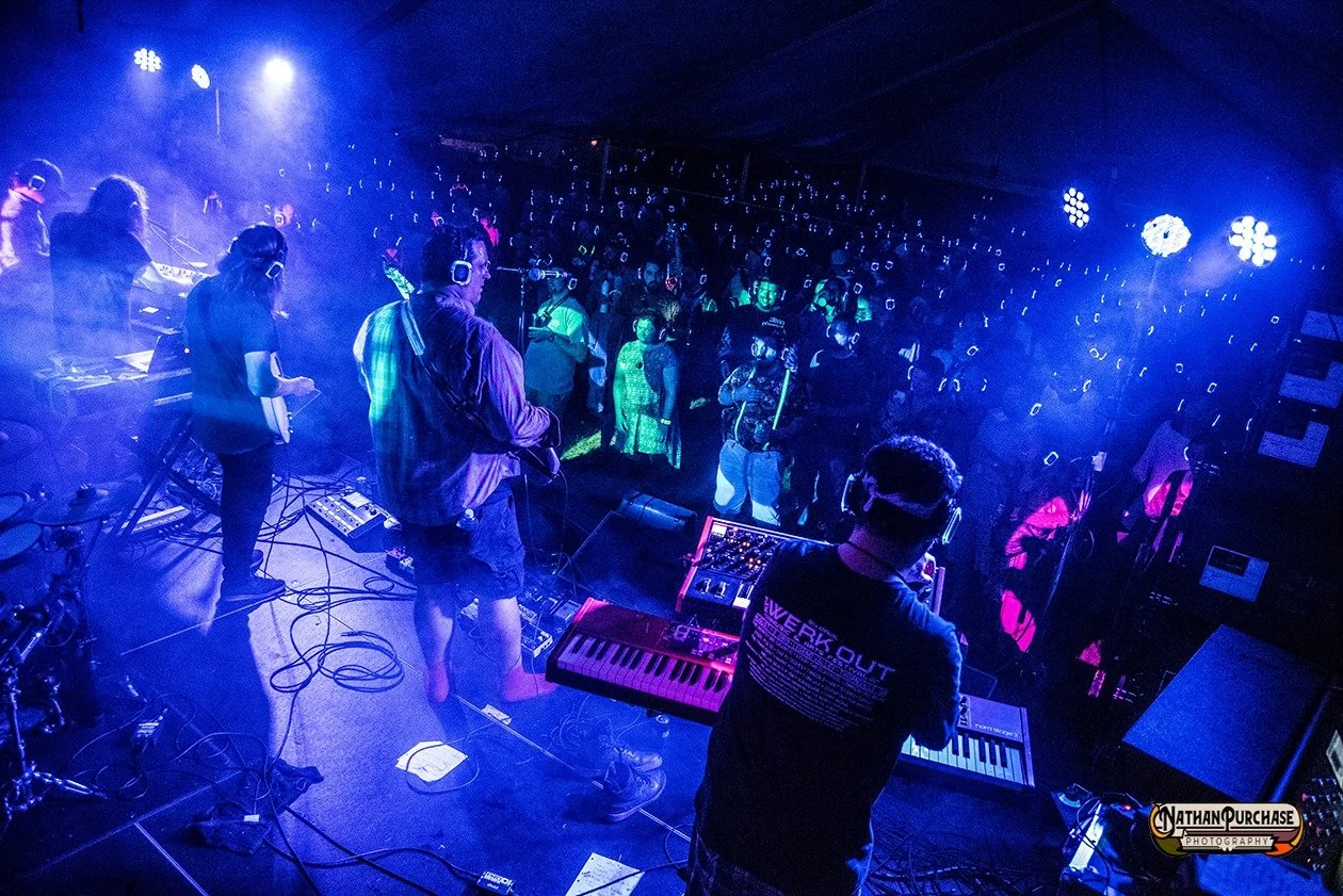 Festival crowd and stage production